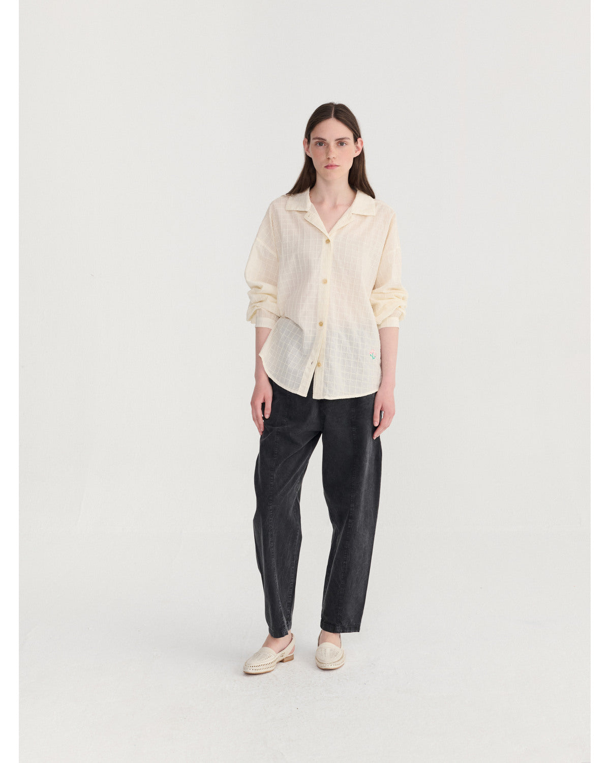 ORGANIC COTTON SQUARE COLLAR BLOUSE