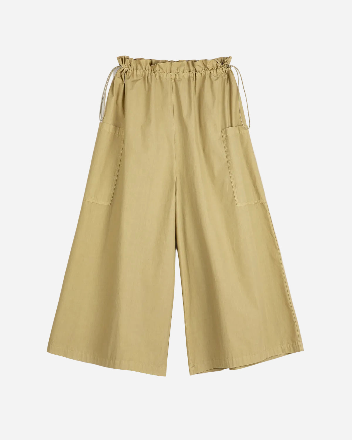 KHAKI wide-leg pants on a white background