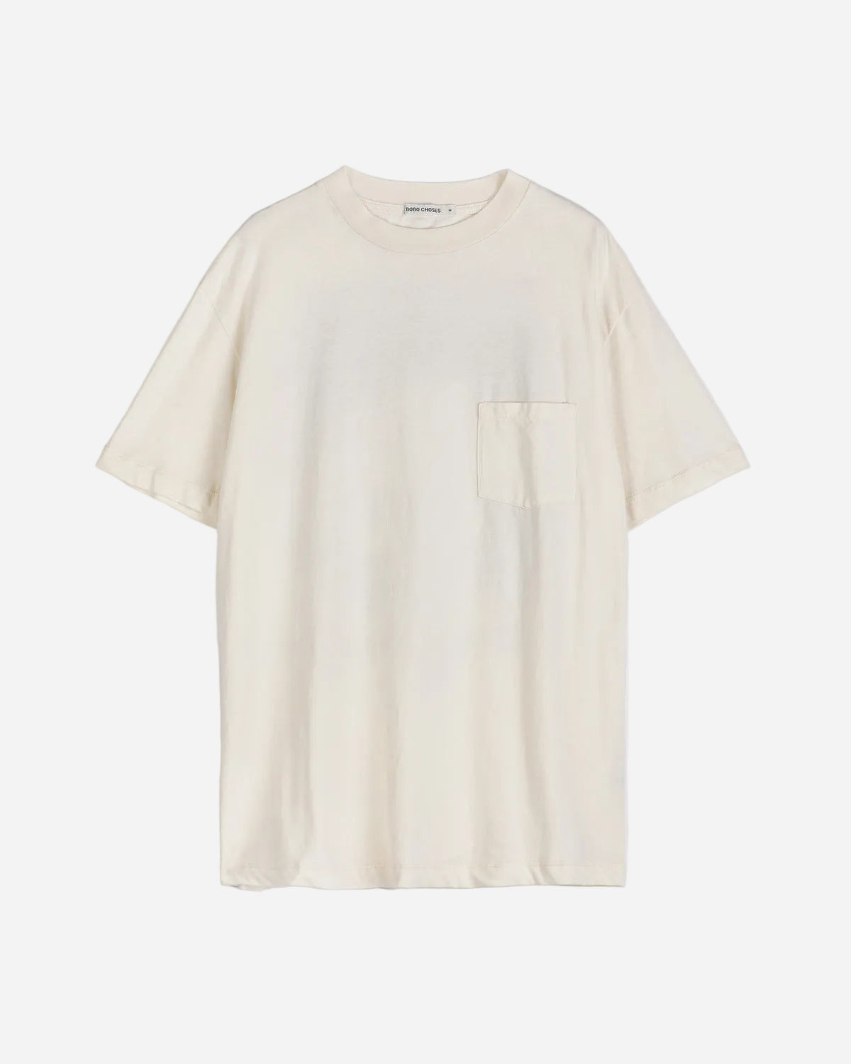 White t-shirt with a pocket on a white background