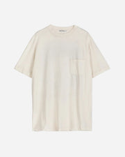 White t-shirt with a pocket on a white background