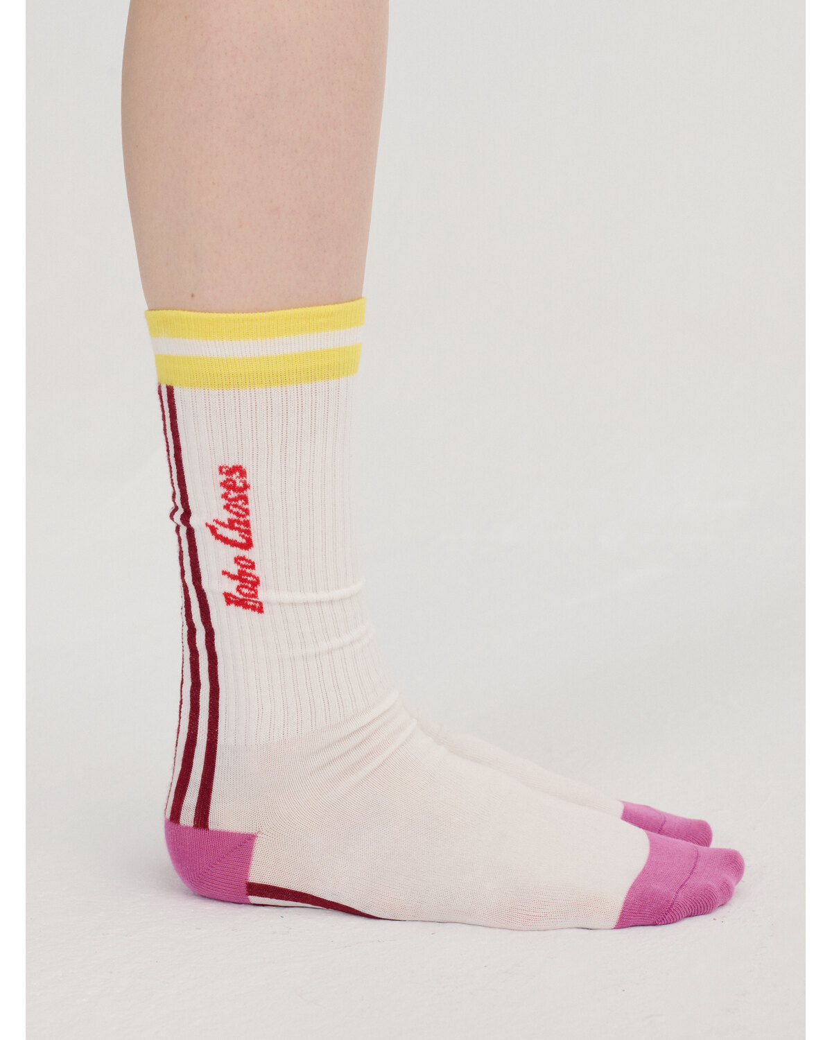 STRIPED CORRON LONG SOCKS OFF WHITE