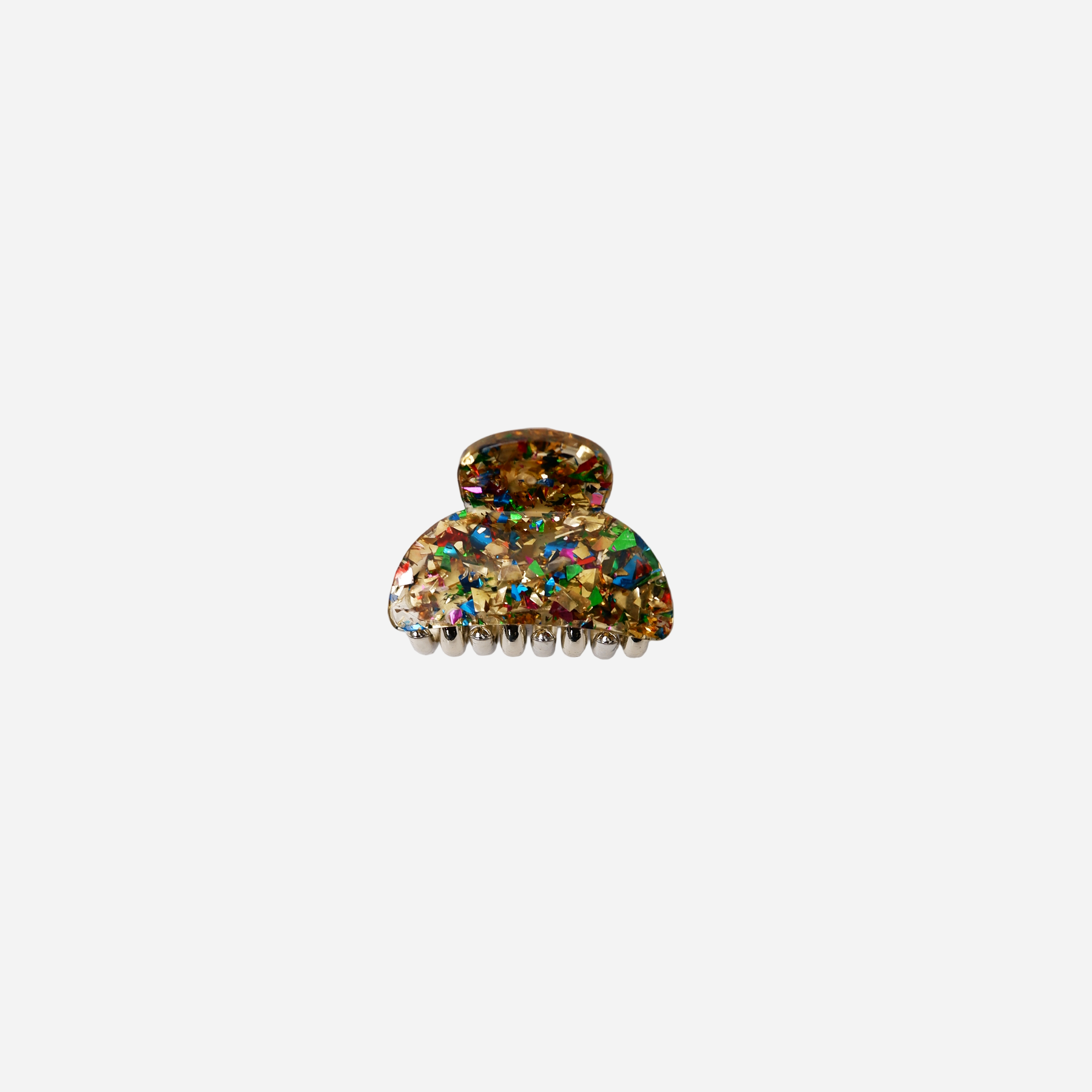 Multicolored hair clip on a white background