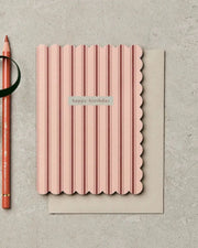 BURGANDY PINK BIRTHDAY STRIPE CARD