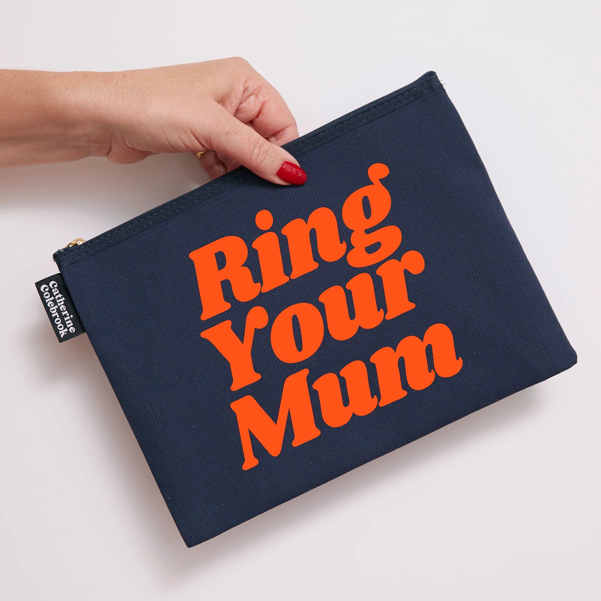 RING YOUR MUM PURSE NAVY ORANGE