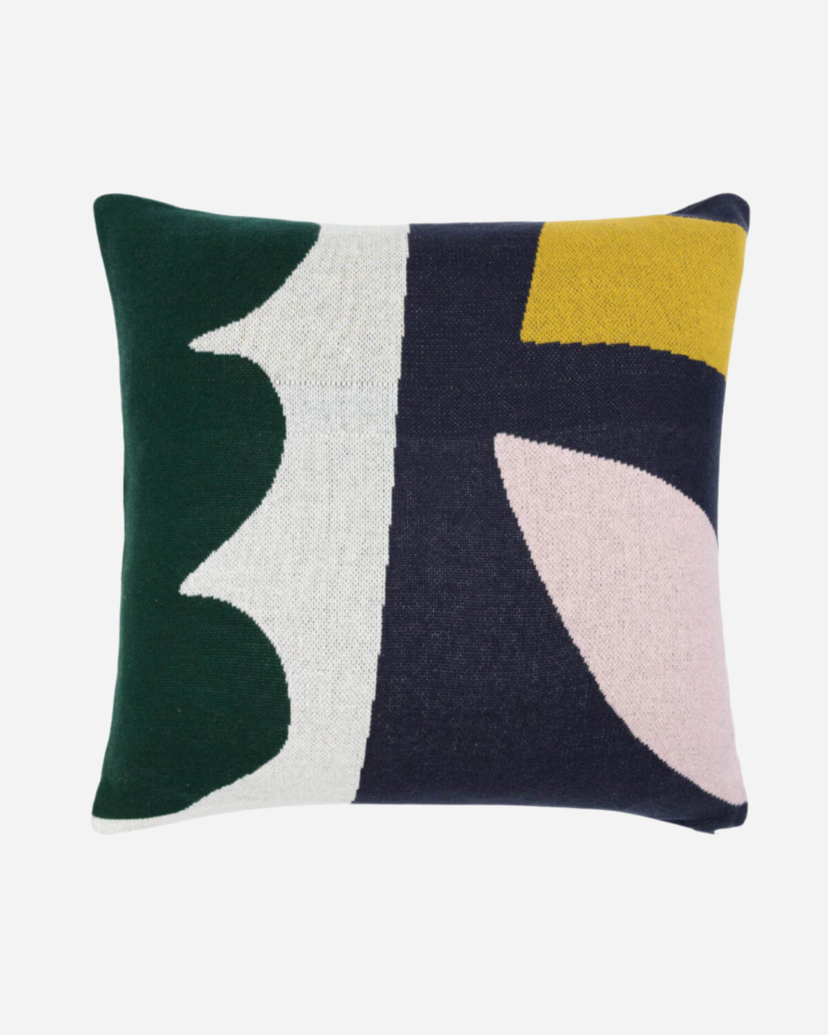 Decorative pillow with geometric pattern on a white background
