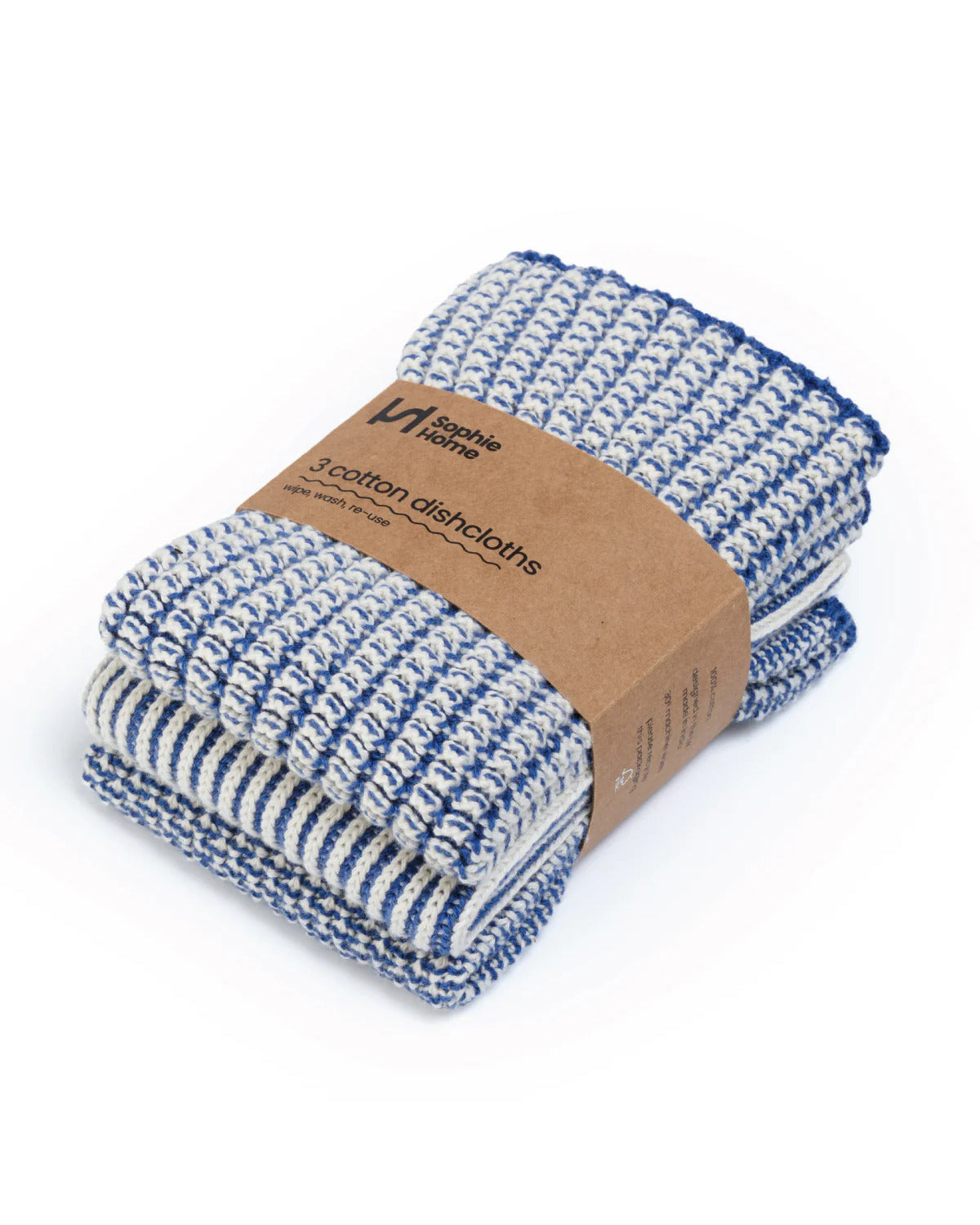 REUSABLE TEXTURED DISHCLOTHS COBALT