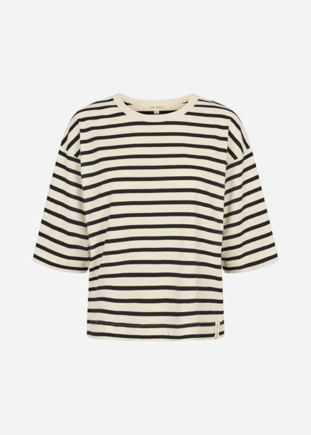 Black and white striped shirt on a white background