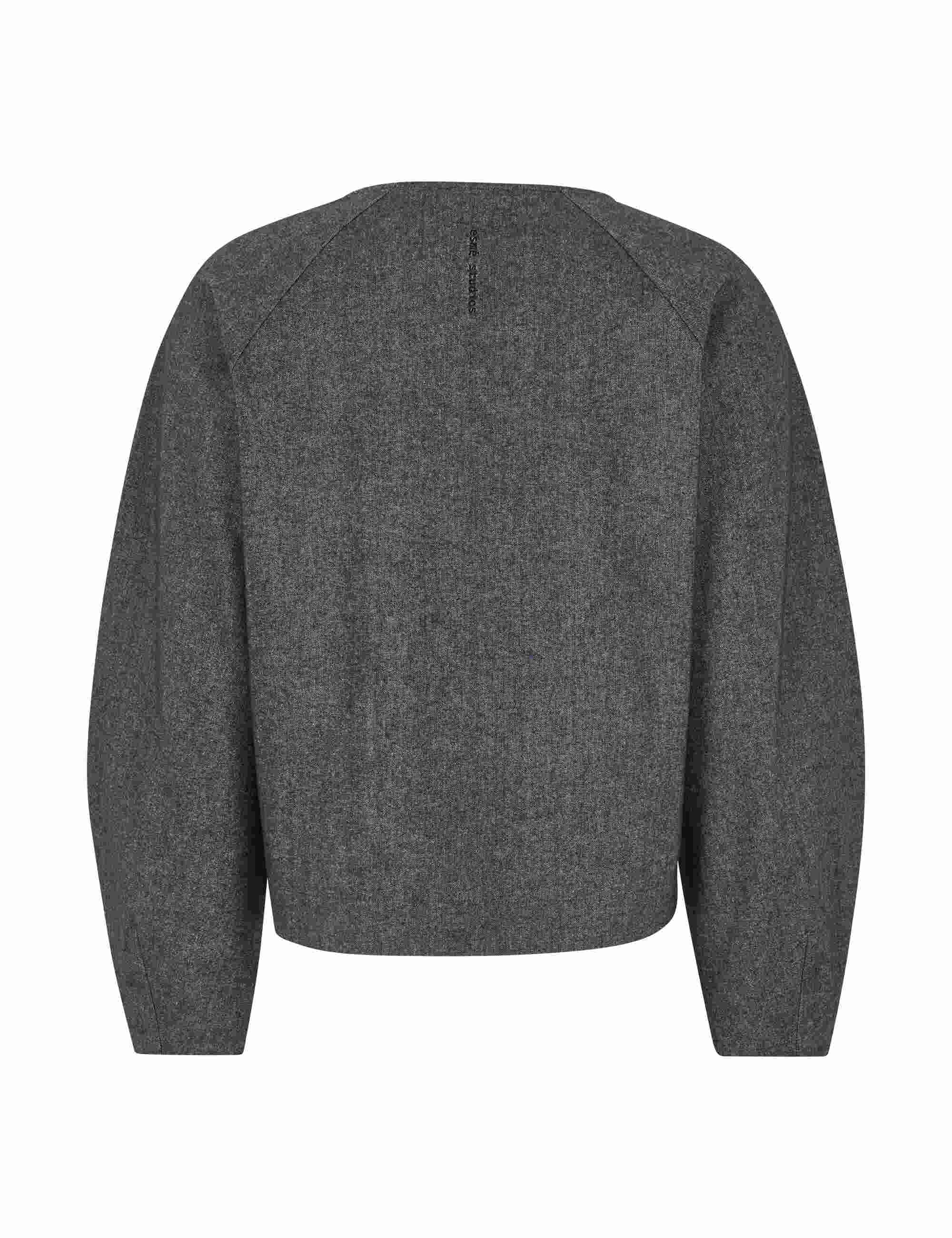 SVEA BLOUSE BLACK MELANGE