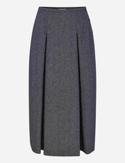 Gray pleated skirt on a white background