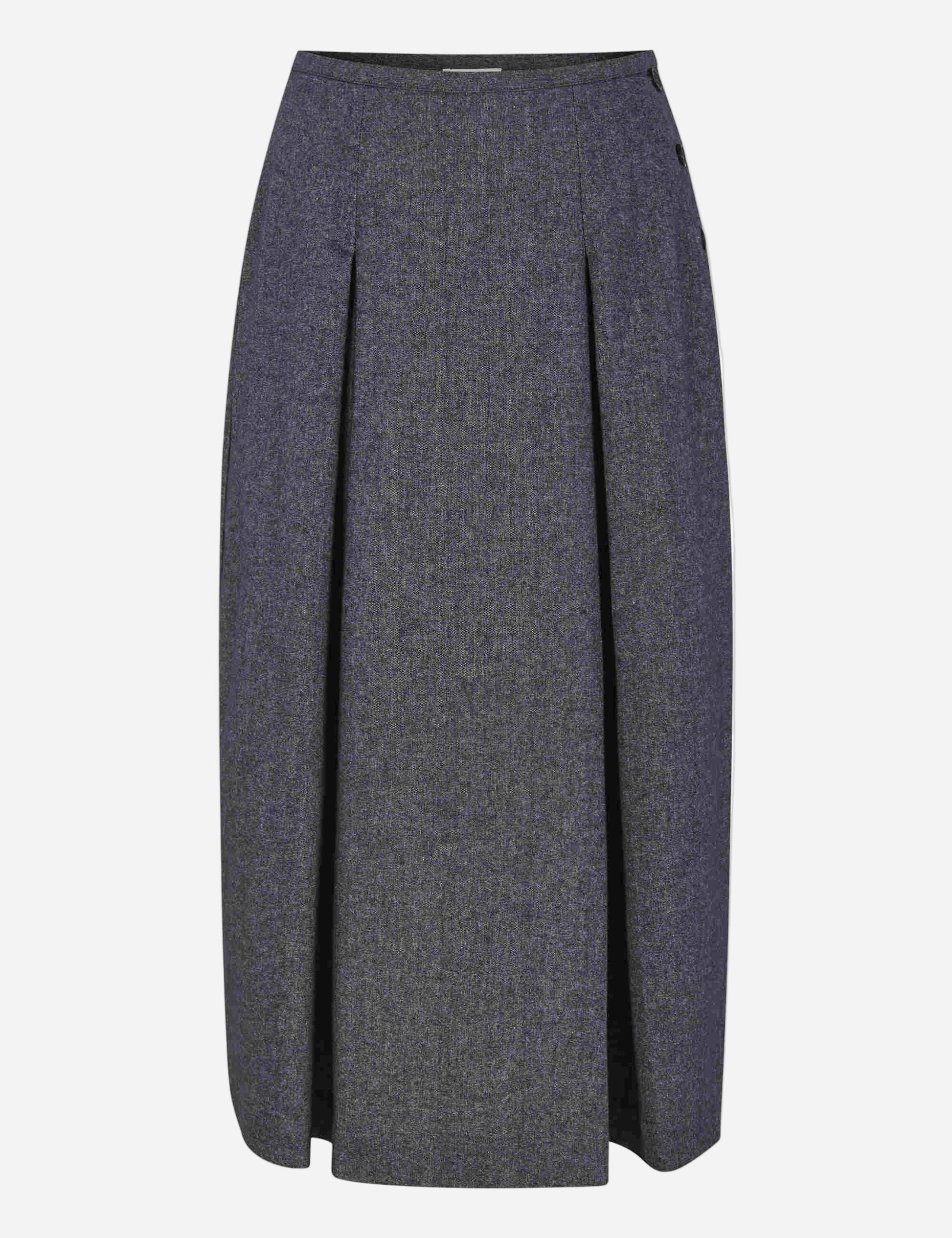 Gray pleated skirt on a white background