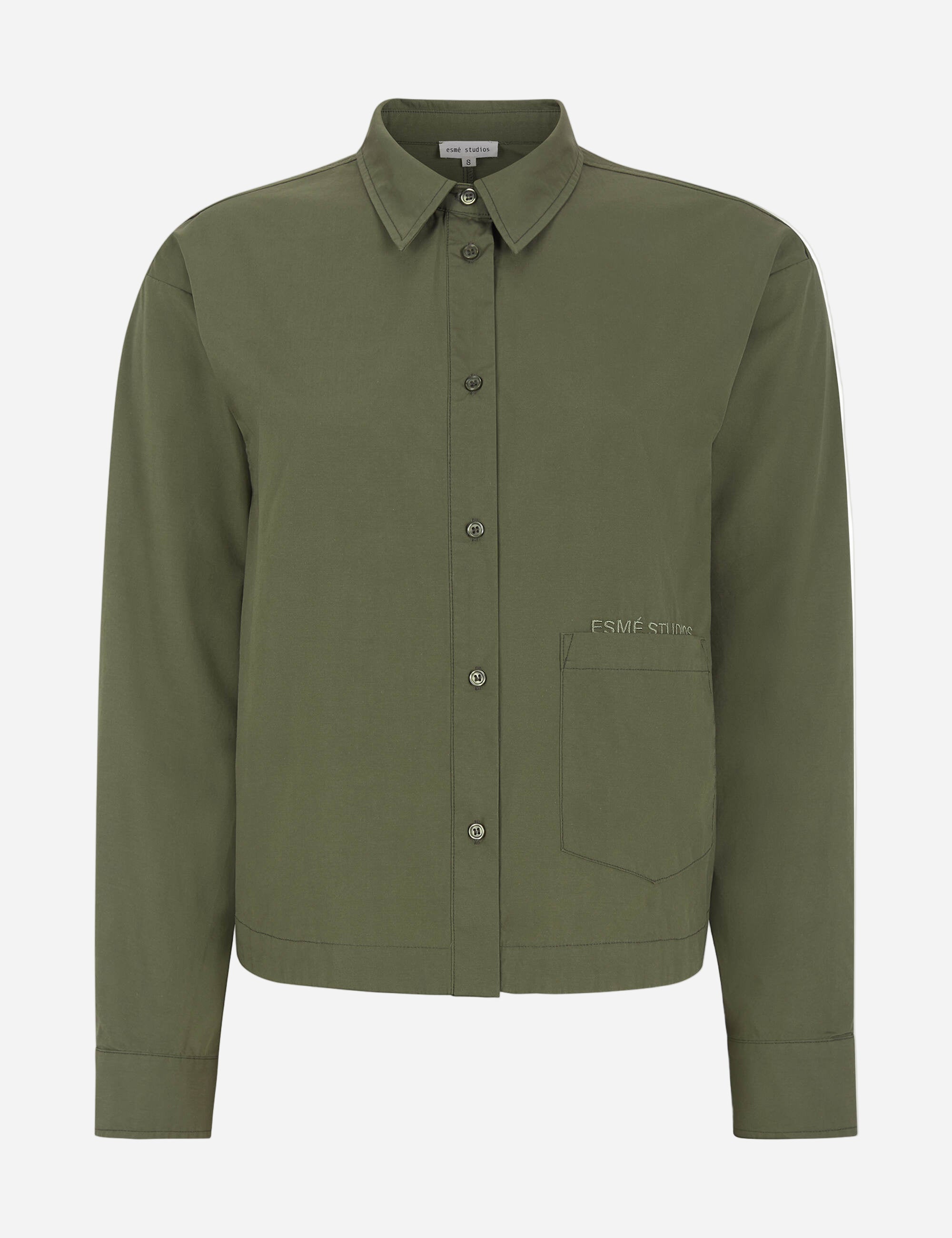 Green shirt on a white background