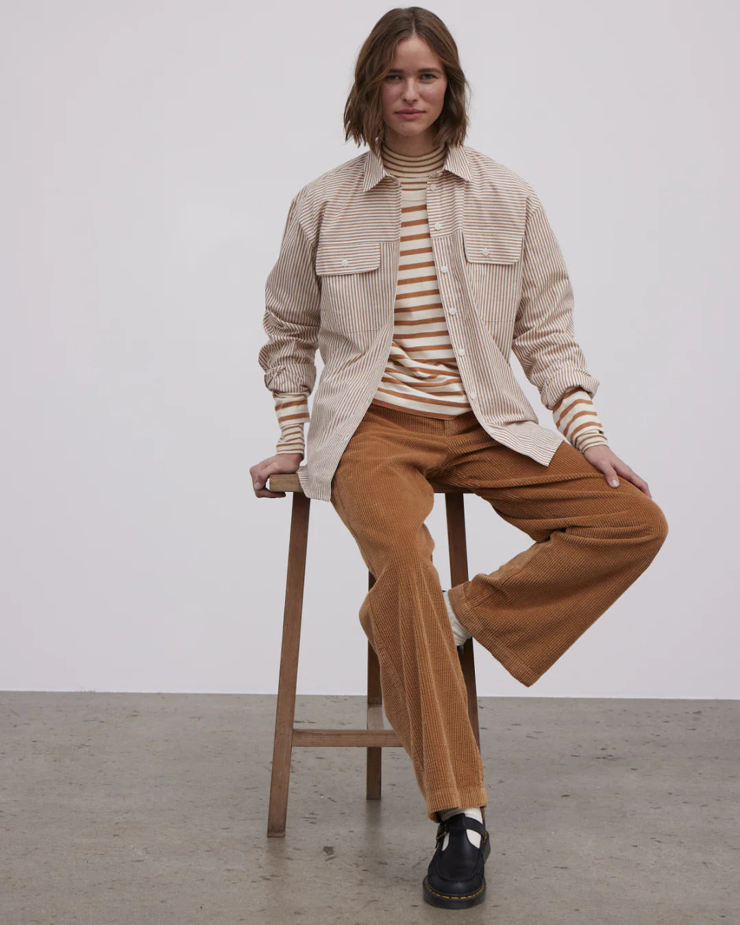 HELLA SHIRT BROWN STRIPE