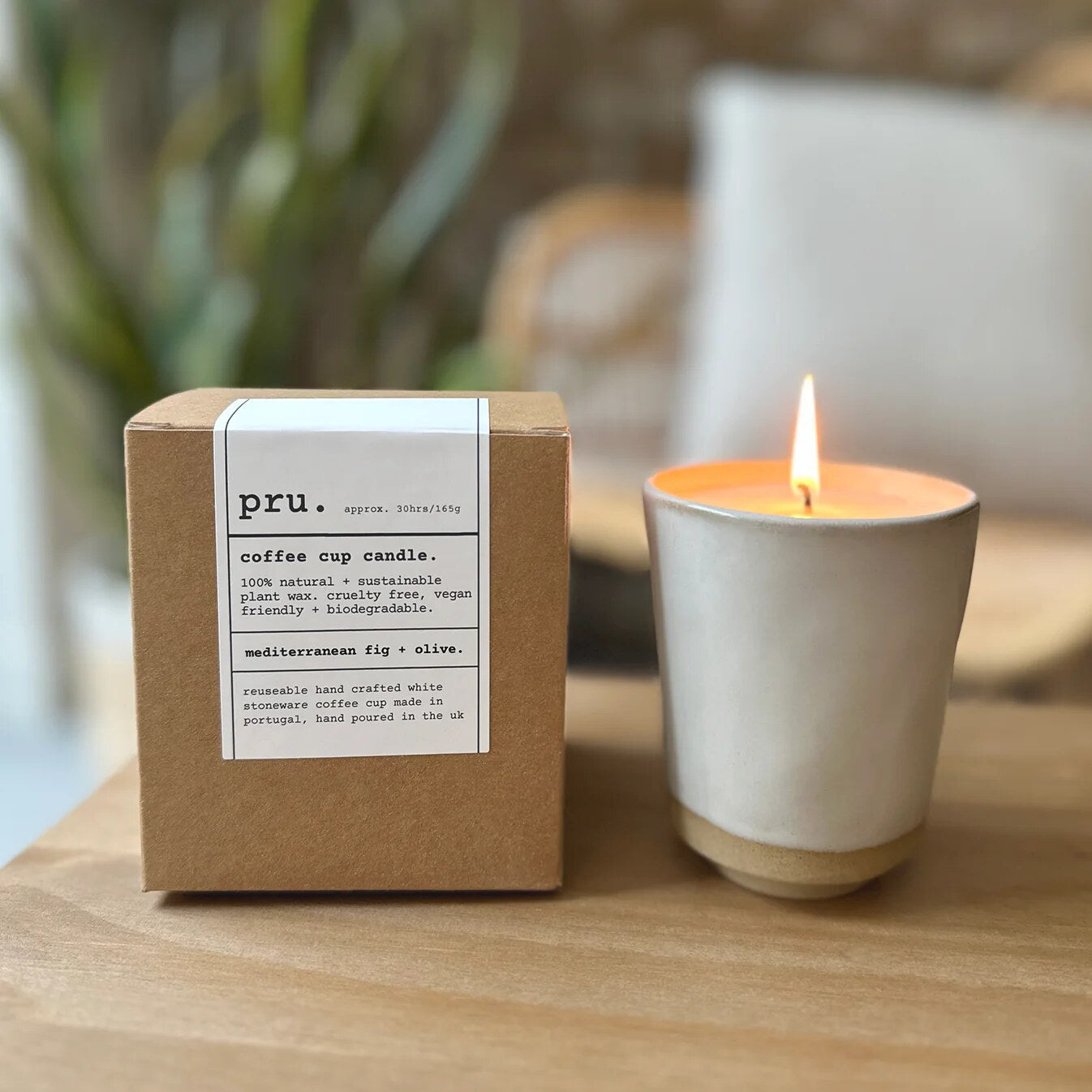 COFFEE CUP CANDLE IVORY - MEDITERRANEAN FIG + OLIVE