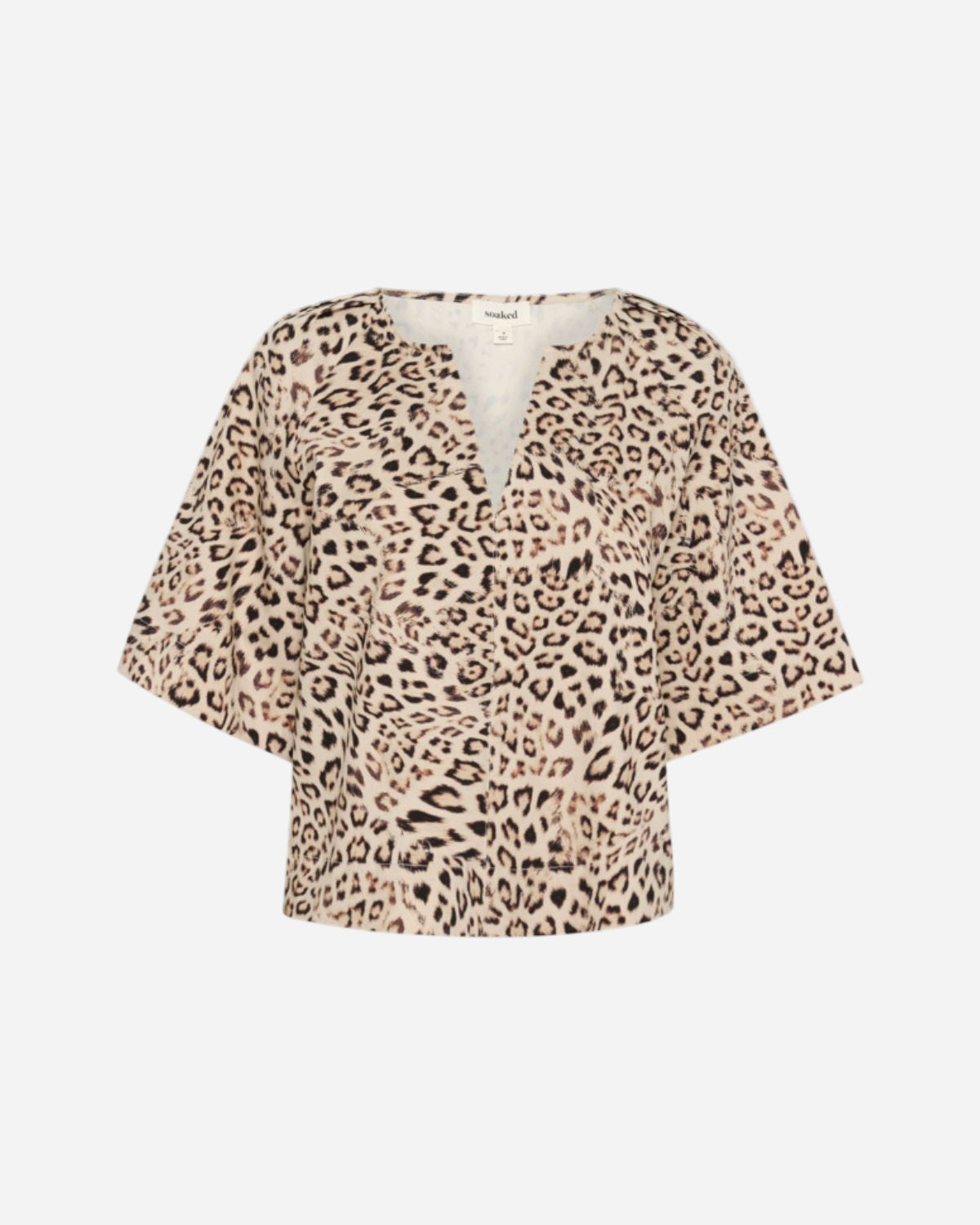 Leopard print blouse on a white background