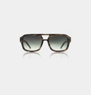 Aviator style sunglasses with brown mixed frame
