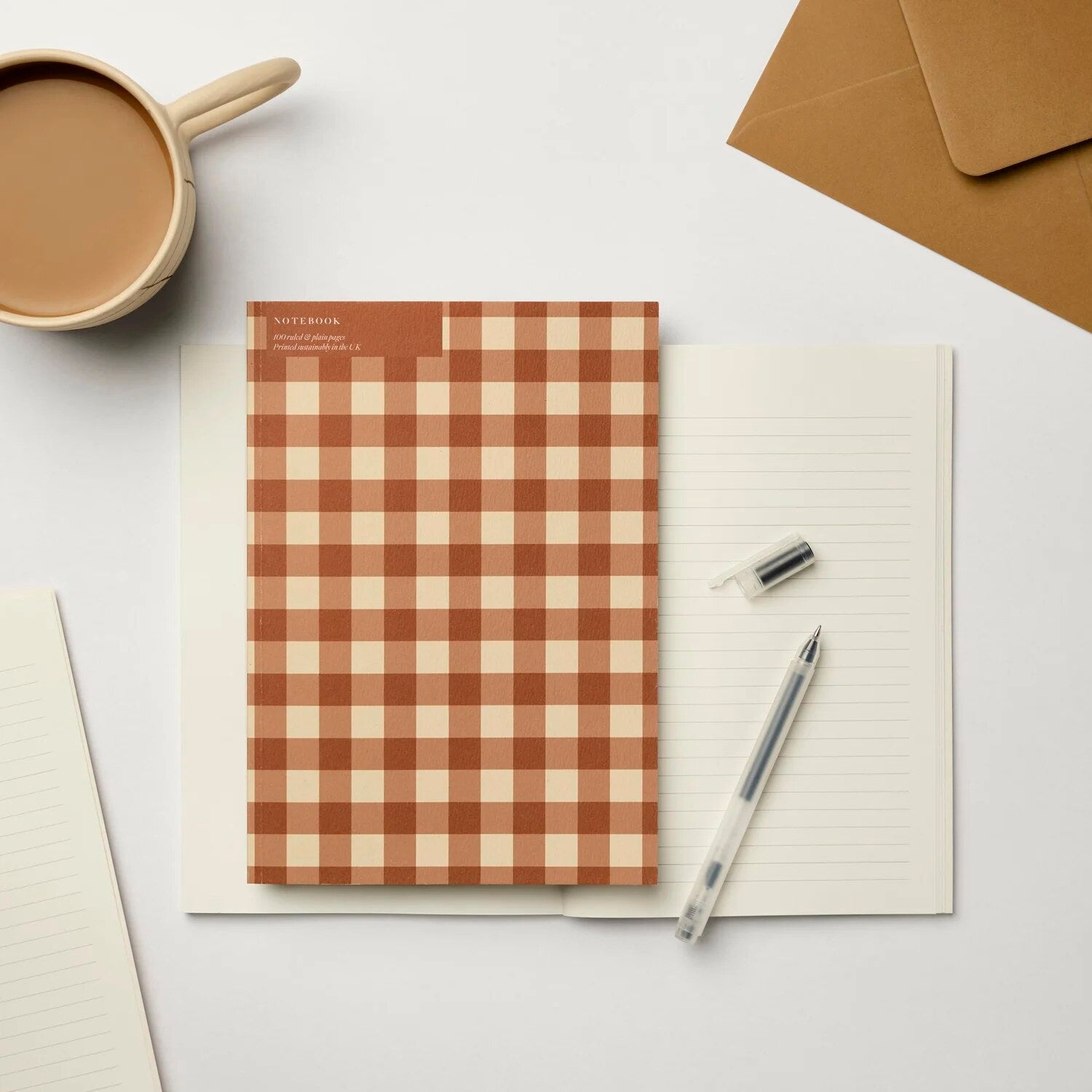 A5 CINNAMON GINGHAM NOTEBOOK