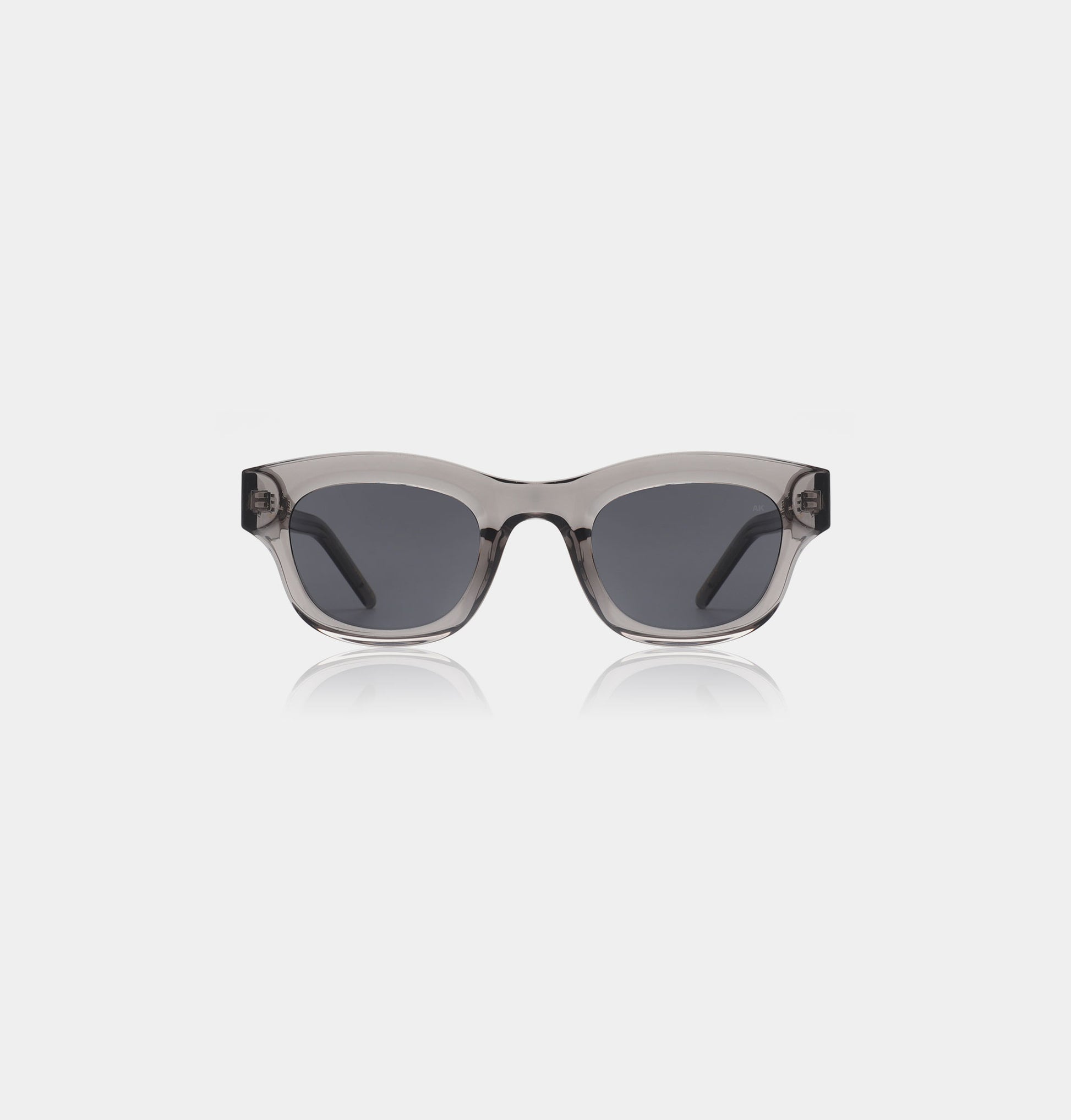 Narrow sunglasses with grey transparent frame