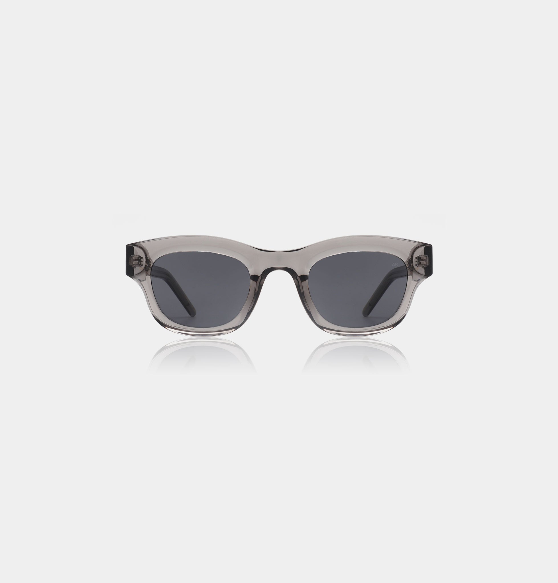 Narrow sunglasses with grey transparent frame