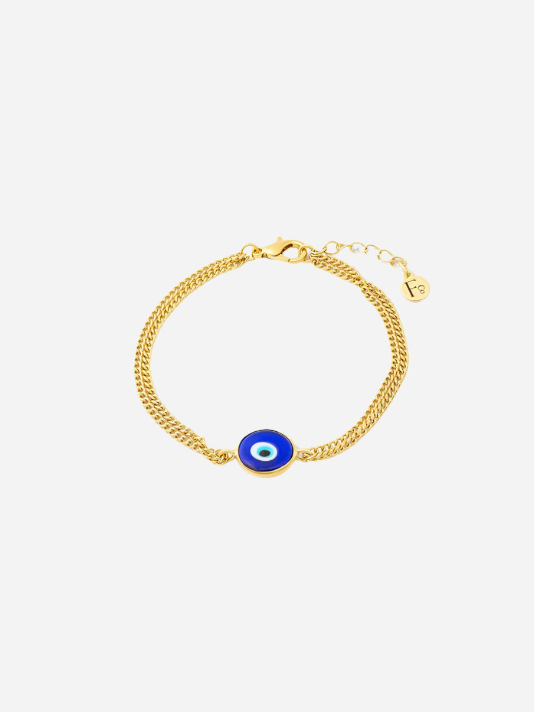 Evil eye gold charm bracelet