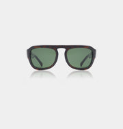 Dark tortoiseshell aviator style sunglasses