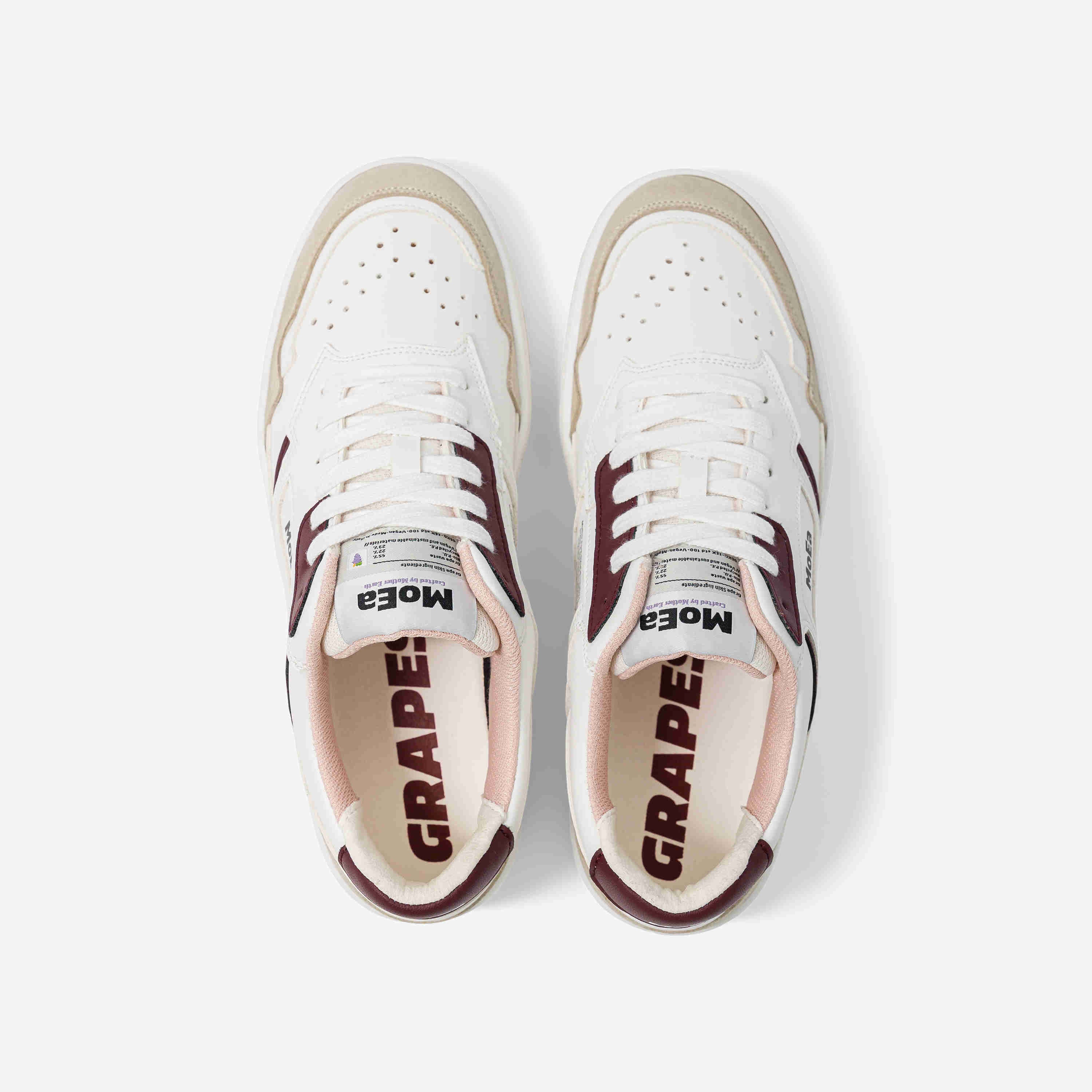 GEN1 GRAPES WHITE & WINE SUEDE TRAINERS