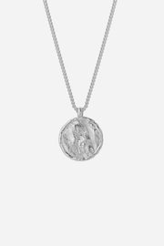 SILVER TEXTURED PENDANT NECKLACE