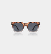 Square frame sunglasses in two tone tortoiseshell and grey finish