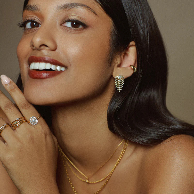 MINI WATERFALL CUPCHAIN EARRING GOLD