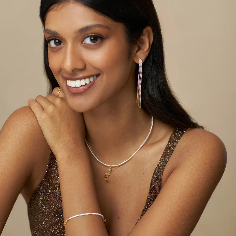 CUPCHAIN WATERFALL DROP EARRINGS GOLD