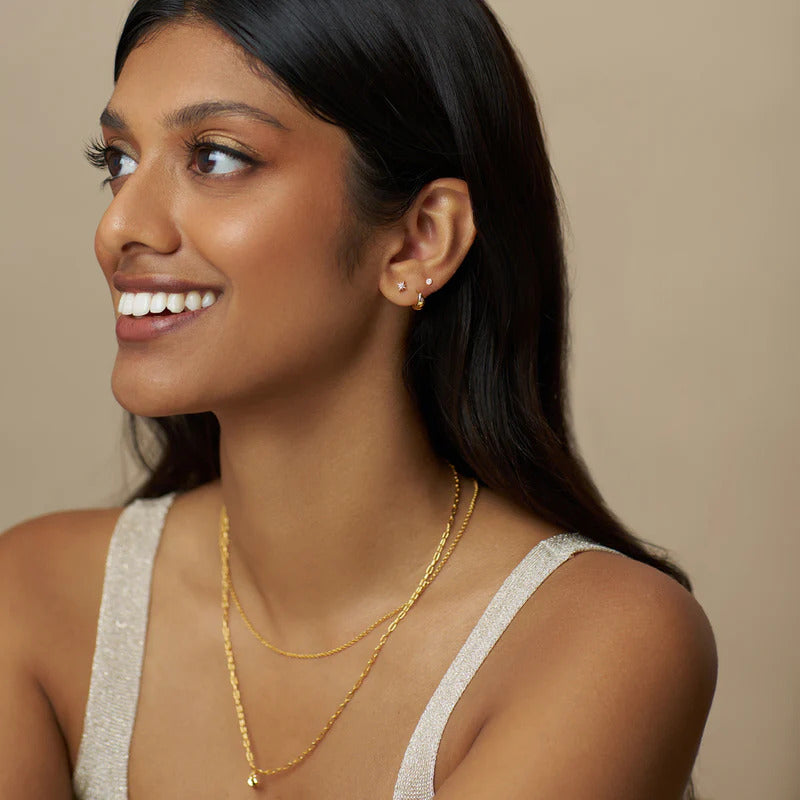 STARBURST TINY TAPER EARRING PACK GOLD