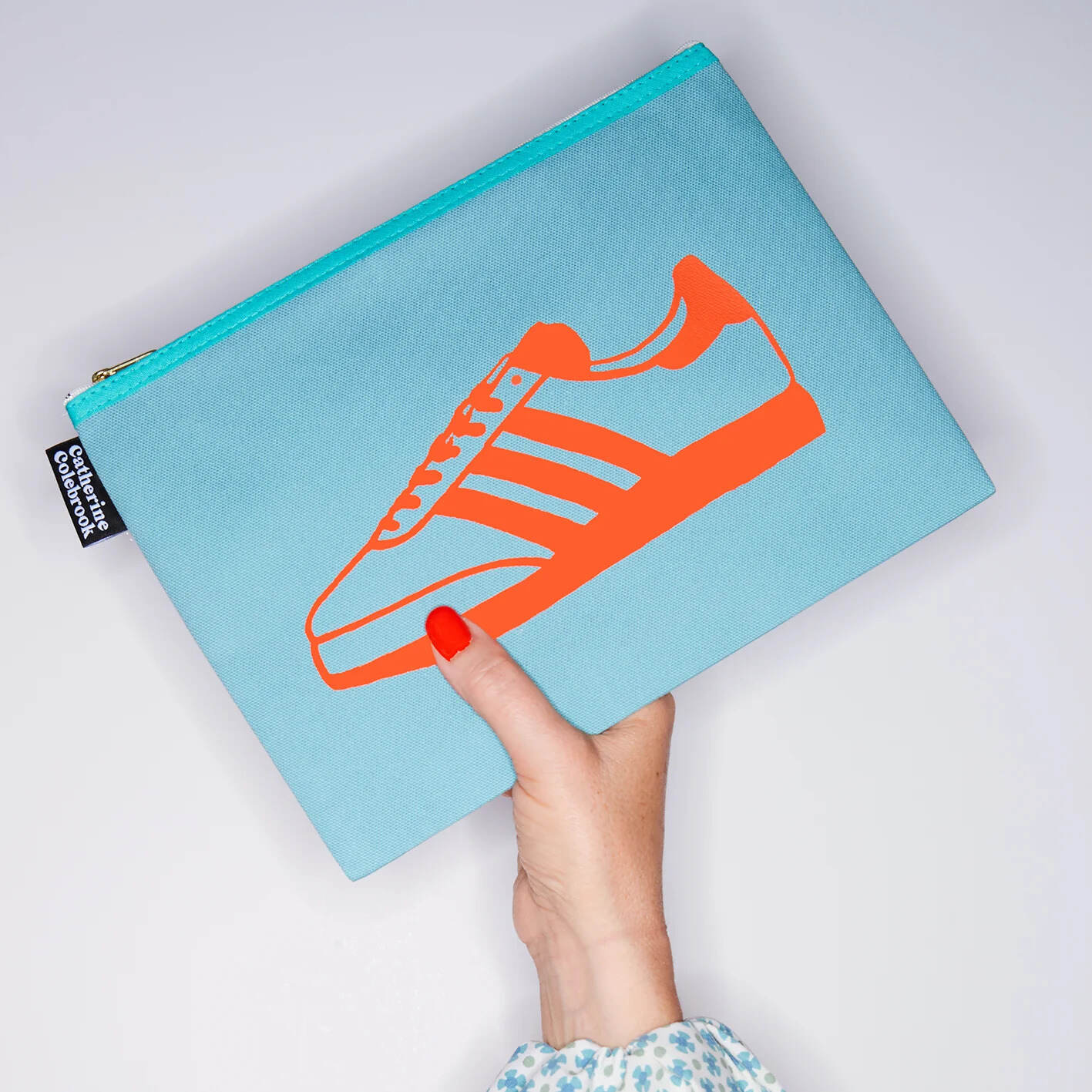 SNEAKER PURSE TURQUOISE ORANGE