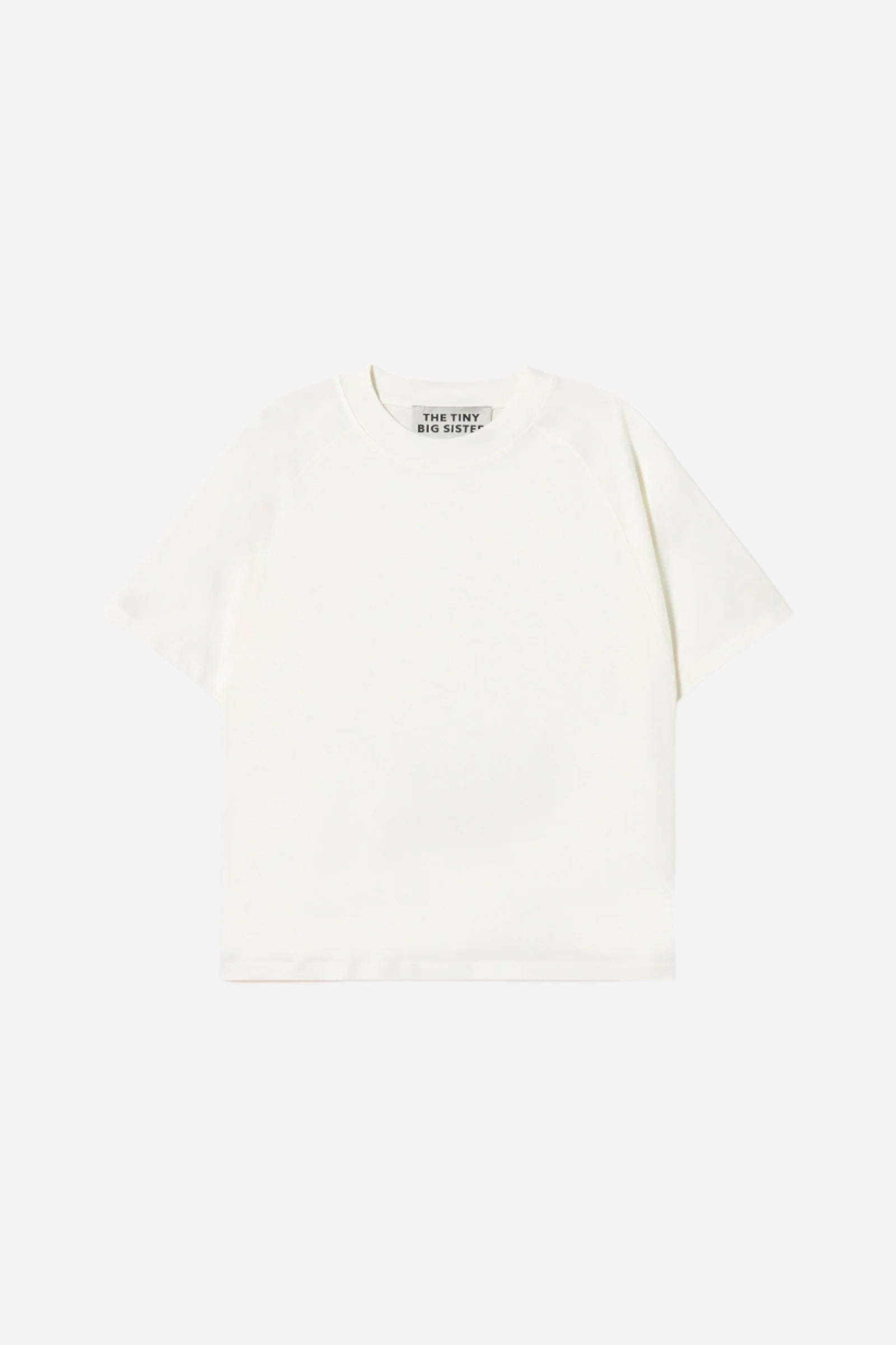White t-shirt with a brand logo on a white background