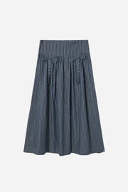 Blue striped skirt on a white background