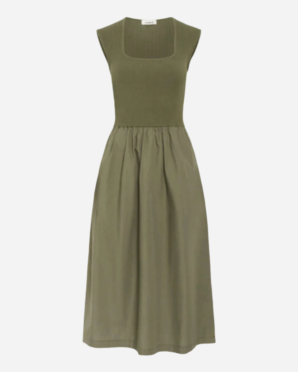 Green dress on a white background