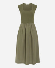 Green dress on a white background