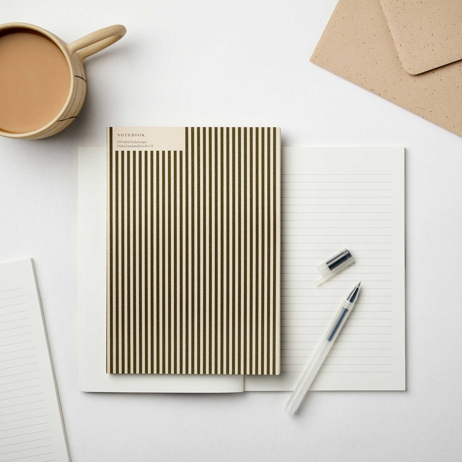 A5 THIN GREEN STRIPE NOTEBOOK
