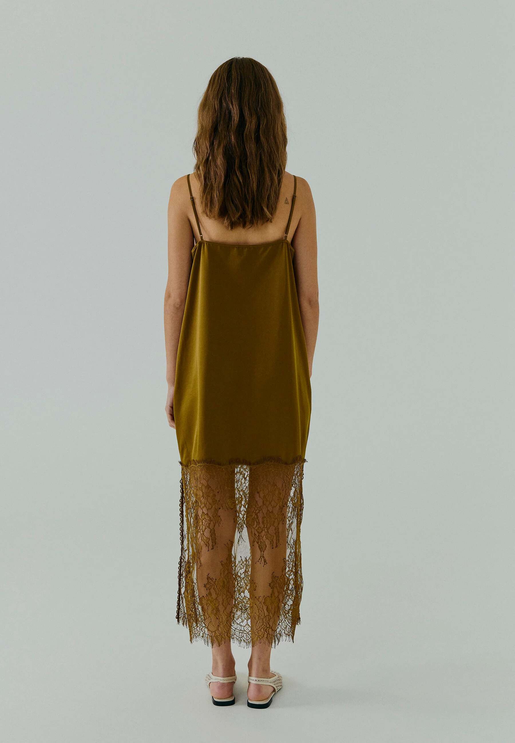 TALUA SLIP DRESS CARAMEL BROWN