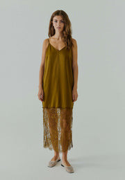 TALUA SLIP DRESS CARAMEL BROWN
