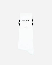 White sock with 'KLUE' branding on a white background
