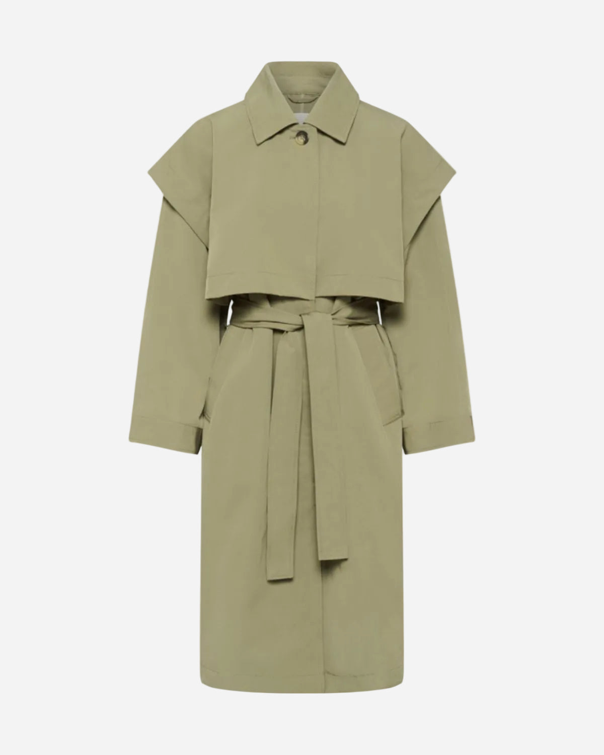 Green trench coat