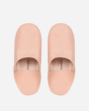 Ballet slipper pink leather house slippers