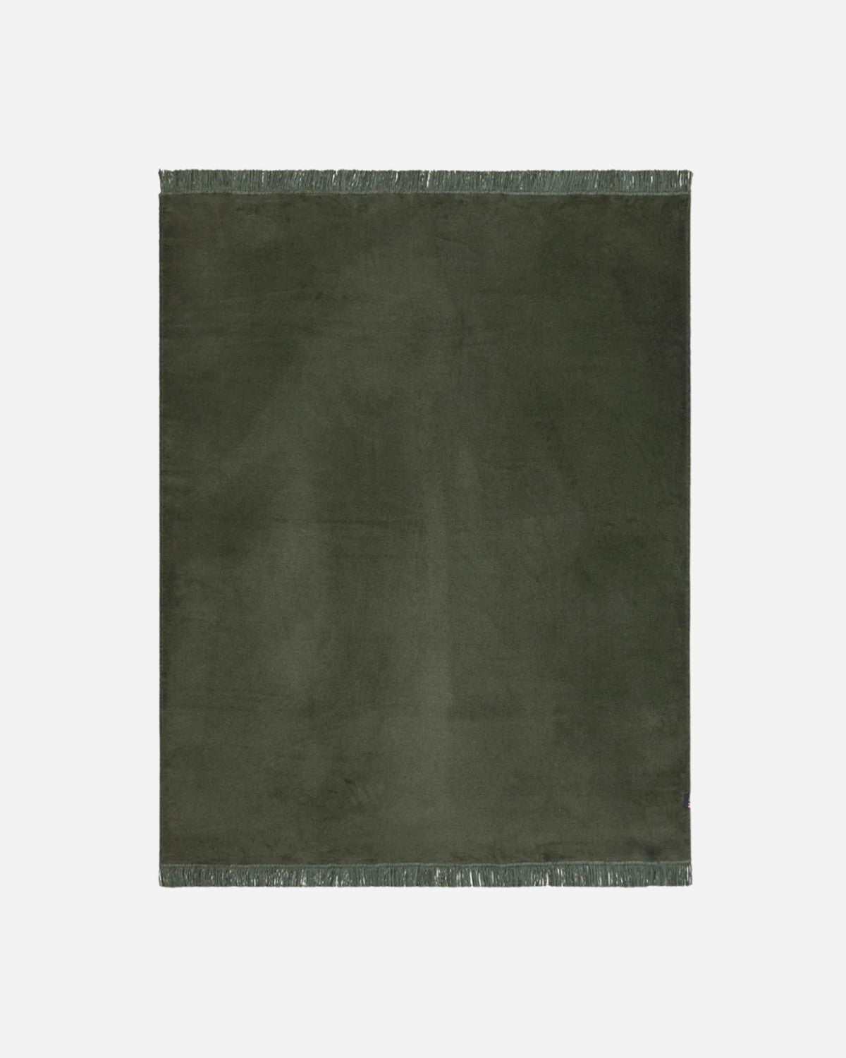 ARMY GREEN SOFT BLANKET WITH FRINGING