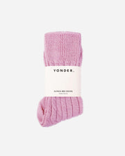 Pink alpaca bed socks