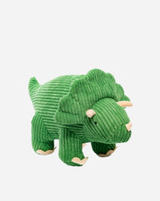 Green corduroy Triceratops soft toy