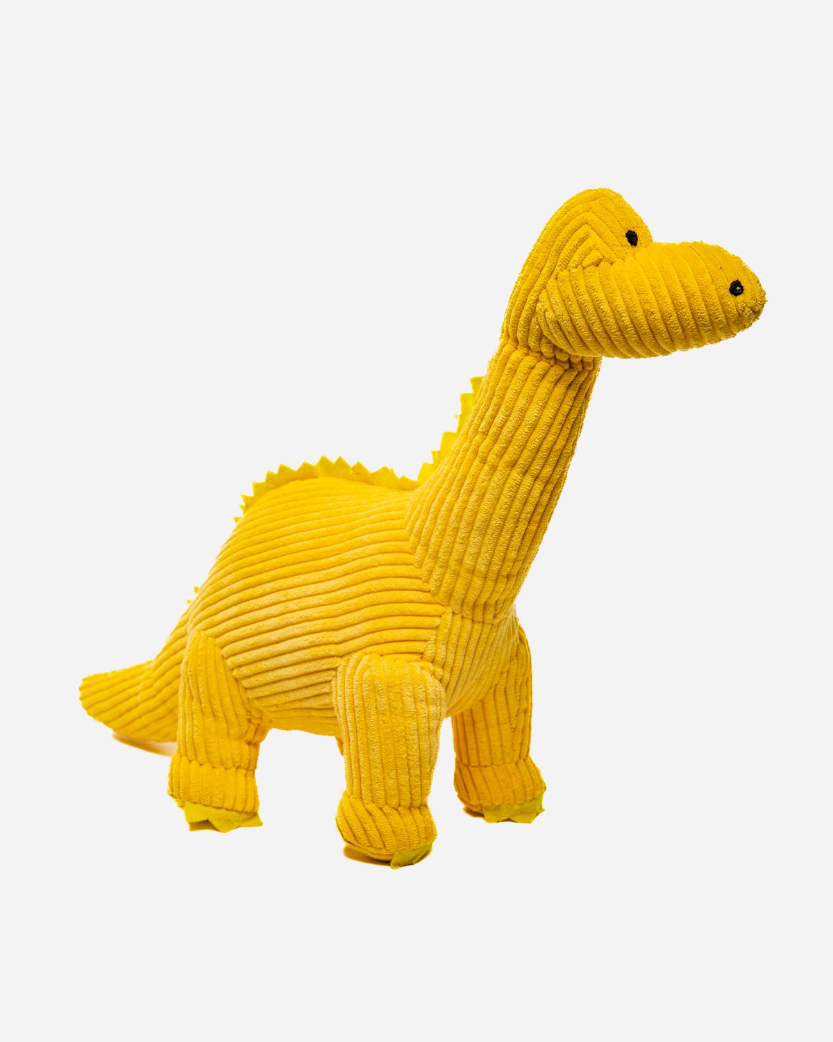 Yellow corduroy diplodocus soft toy