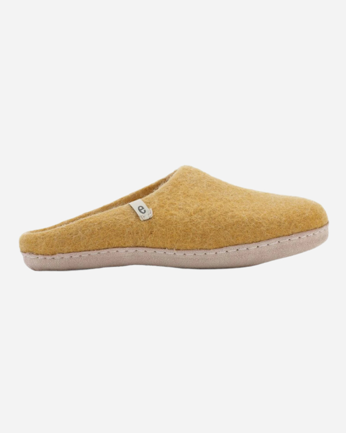 Mustard Yellow Felt slipper with suede sole