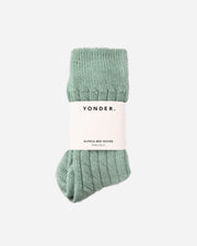 Sage green alpaca bed socks