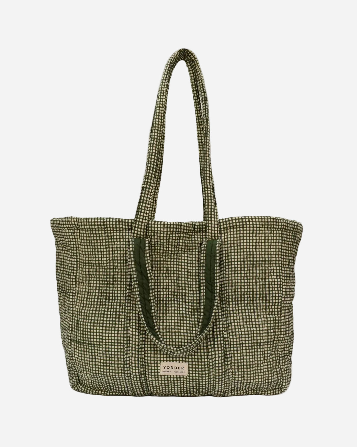 QUILTED CARRY ALL BAG CHECK FERN