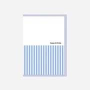SPRING POWDER BLUE STRIPE HAPPY BIRTHDAY CARD