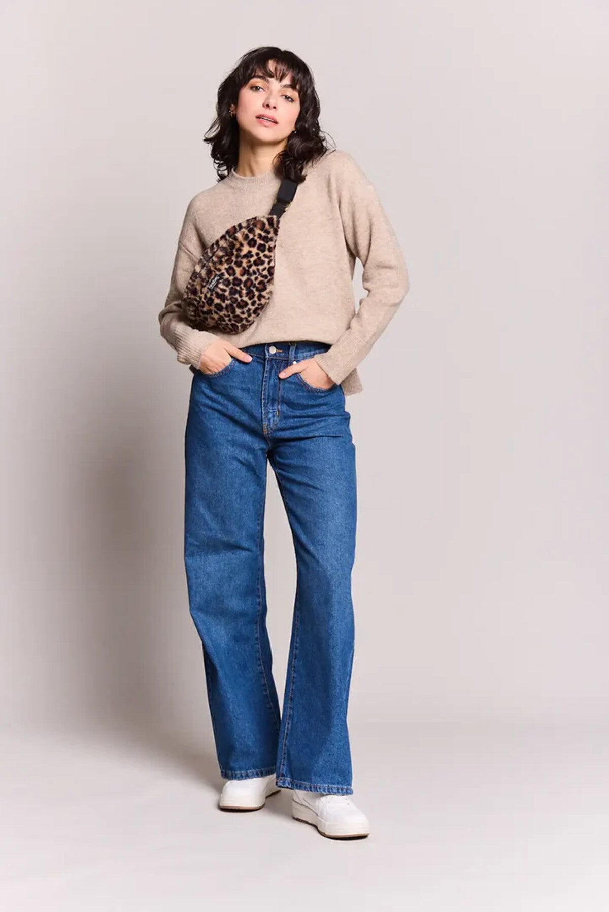 OLIVIA BELT BAG FAUX FUR LEOPARD